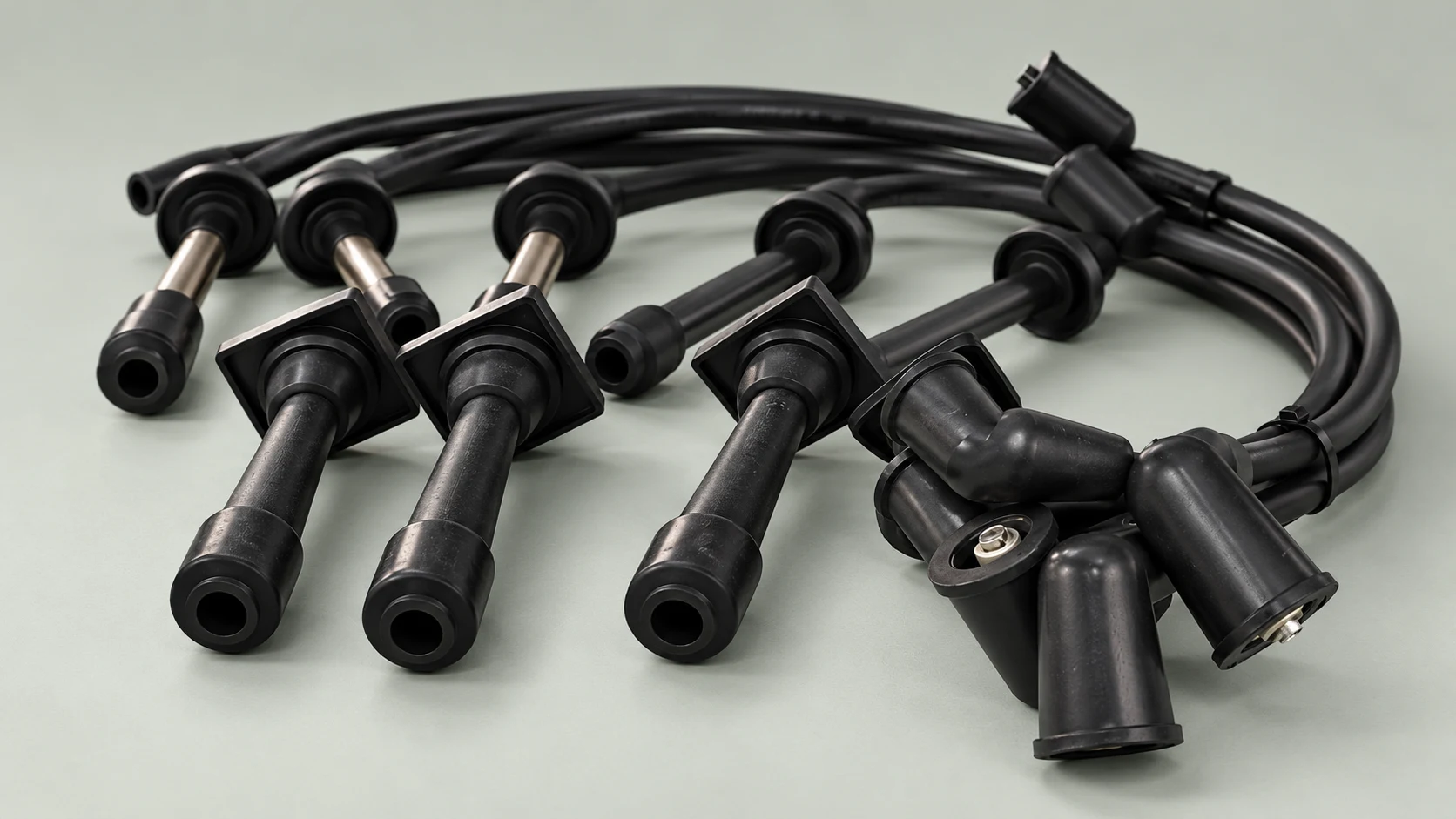Black ignition wire sets with long plug boots