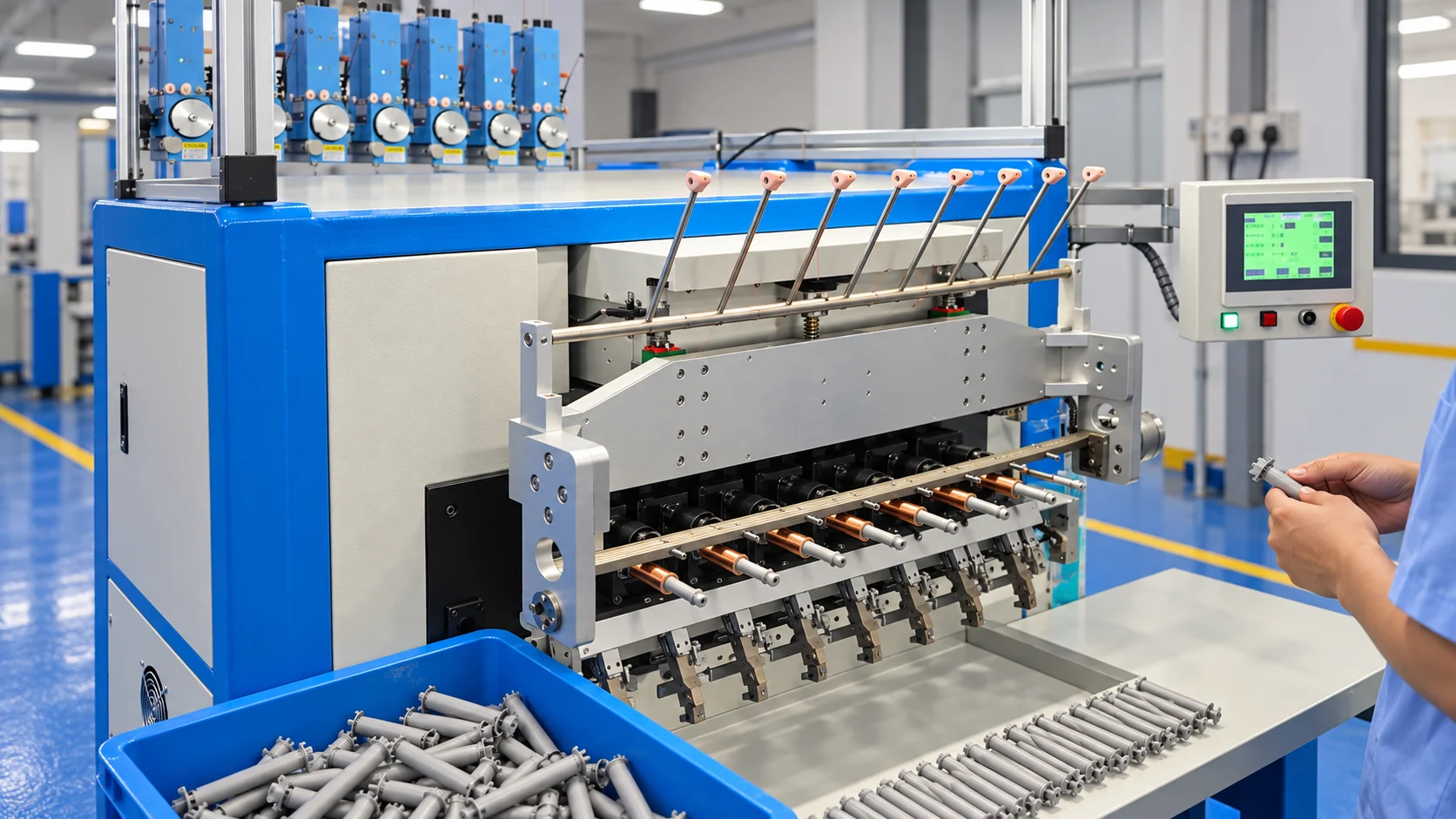 Manufacturing visualisation of blue coil winding machinery